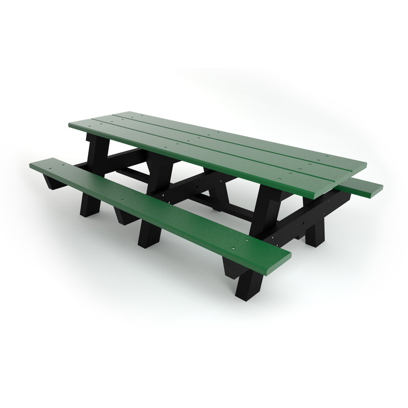 Montelongo A-Frame Picnic Table, None, Green, 8'