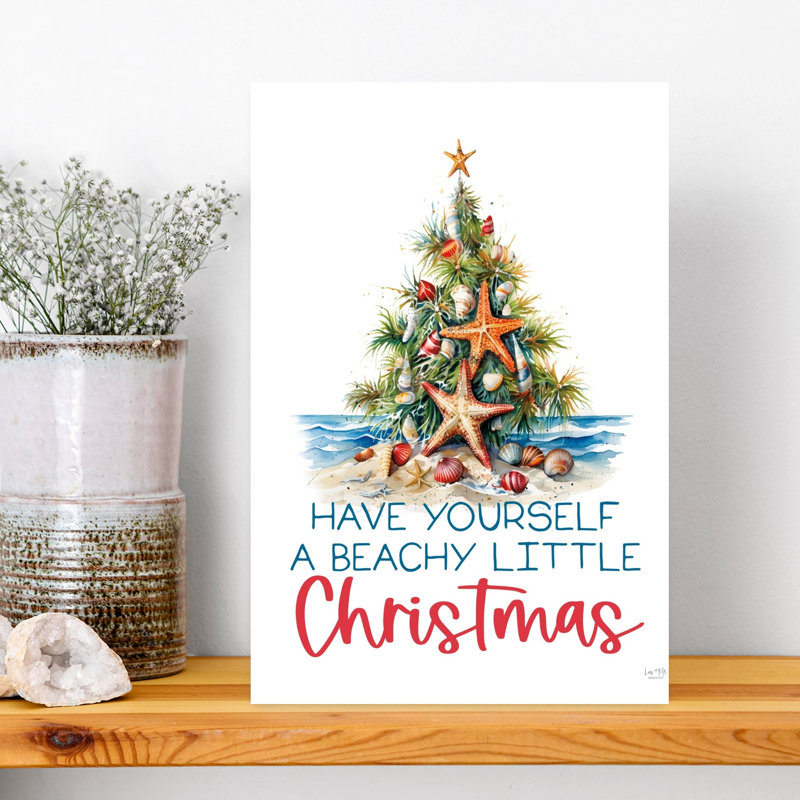 Beachy Little Christmas 1 Piece Wrapped Canvas Wall Art, 45.72cm H x 30.48cm W