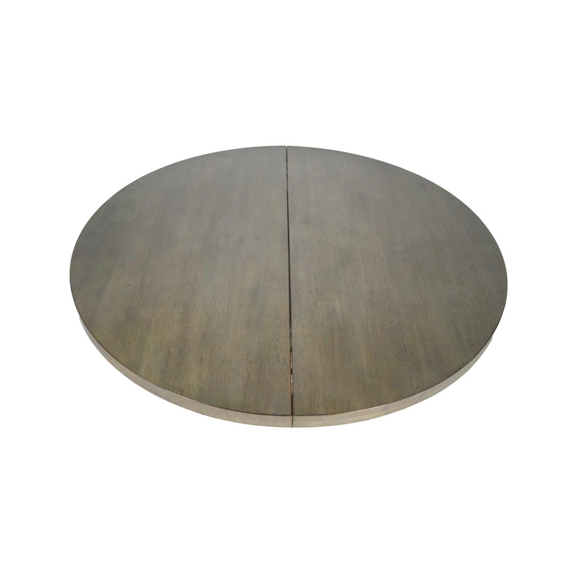 Nickel Gray Solid Hardwood Round Extension Table Top