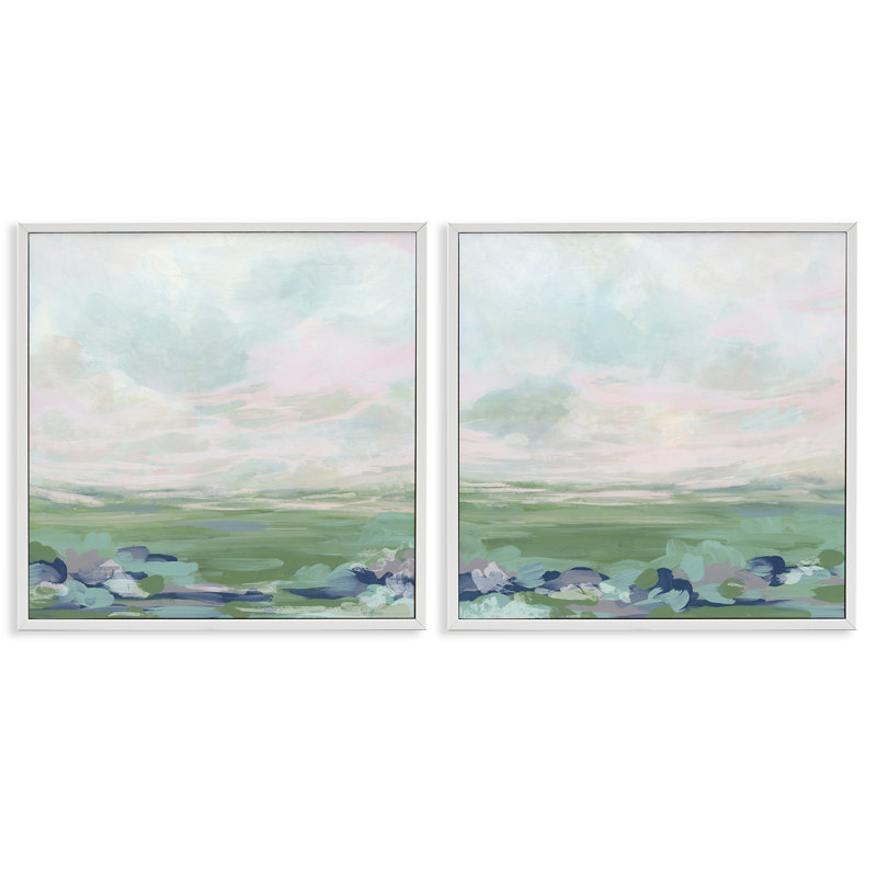  Abstrait dégradé, paysages, ensemble de 2 giclées par June Erica Vess, H 12 po x l 12 po