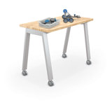Compass Makerspace Activity Table with Rectangle Butcher Block Top 42"H Base
