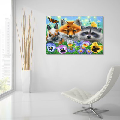 «The Garden Party» par Bridget Voth, art mural en verre acrylique, 36 po x 24 po