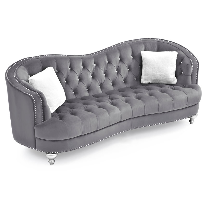 Jewel 90in Sofa, Gray