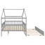 Lit double pleine grandeur en bois avec lit gigogne simple, gris, lit plateforme pour enfants, espace de couchage supplémentaire, conception ludique-1071822841-1071822845