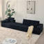 Canapé modulaire 110 po Cloud, canapé désossé, 3 places avec repose-pieds et 2 coussins, parfait