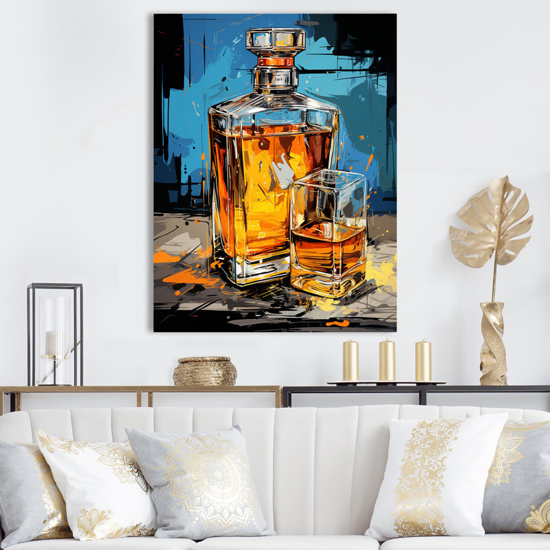 «Blue Fragrant Bottles Of Perfumes 3», art mural parfums, H 20 po x l 12 po x P 1 po, Toile tendue