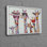 Adorable famille de girafes 3D imprimée sur toile de coton, idéale pour la décoration de chambre d'enfant ou de cuisine