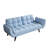 Blue Velvet 57" For Bedroom. Convertible To Comfortable Bed. Adjustable Back. Easy Put Together. Solid Wood Frame. Sponge Filling. 300Lb Weight Limit. 2 Seater Apartment Can Be Converted Postures.-1836678599