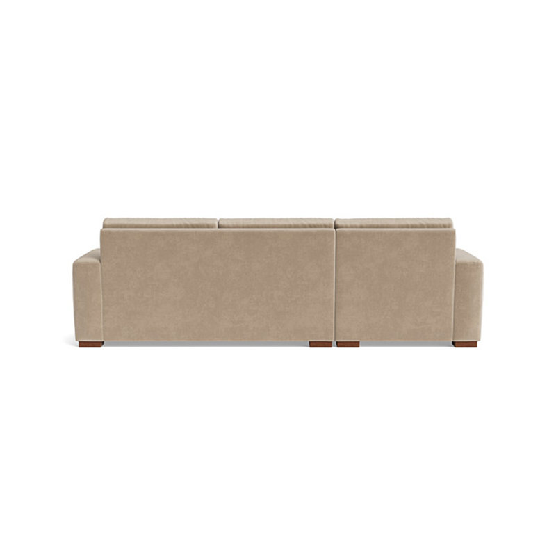 Couch Potato Chaise Sectional, Left Hand Facing, Velvet - Beige
