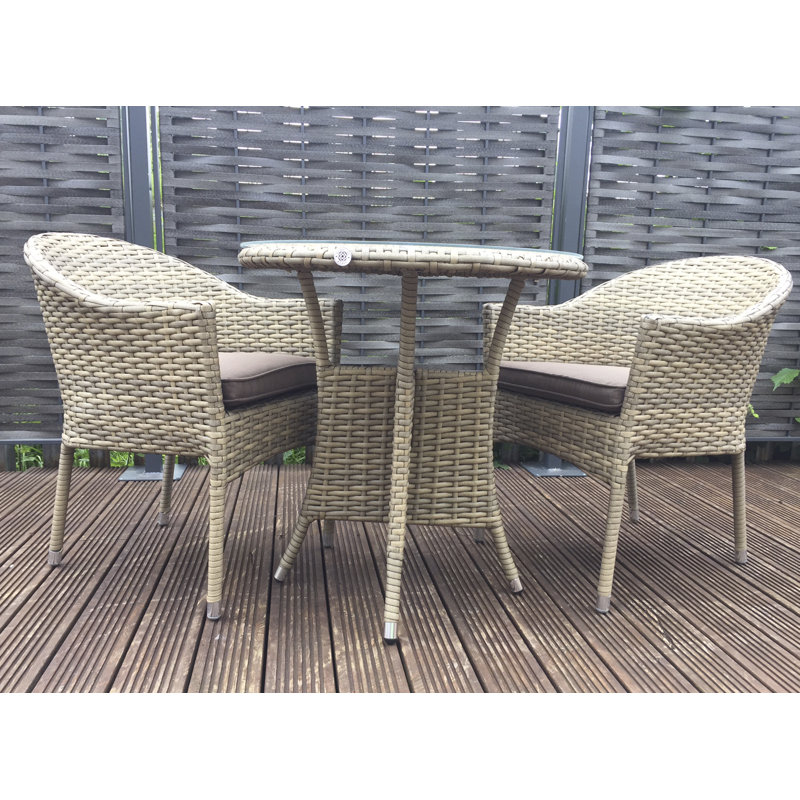 2 - Person Patio Dining Set with Round Table , Cushions Included