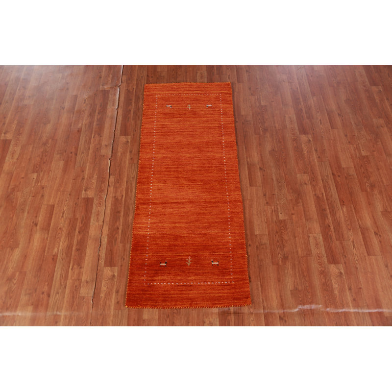 Orange Gabbeh Oriental Runner Rug