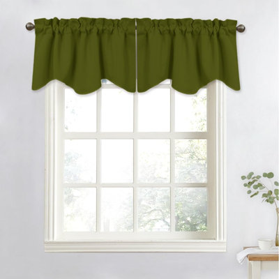Cantonnière occultante pour fenêtre de cuisine, court rideau décoratif à passe-tringle pour salle de bain / salon / chambre à coucher, l 52 po x L 18 po, bleu pierre