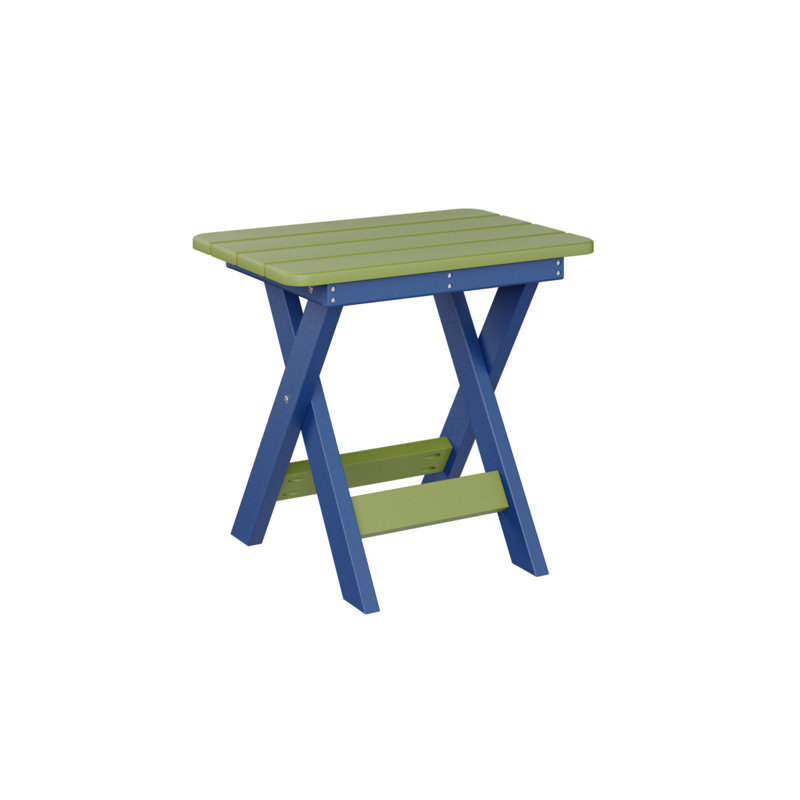 Berlin Gardens Folding End Table, Kiwi Green, Pacific Blue