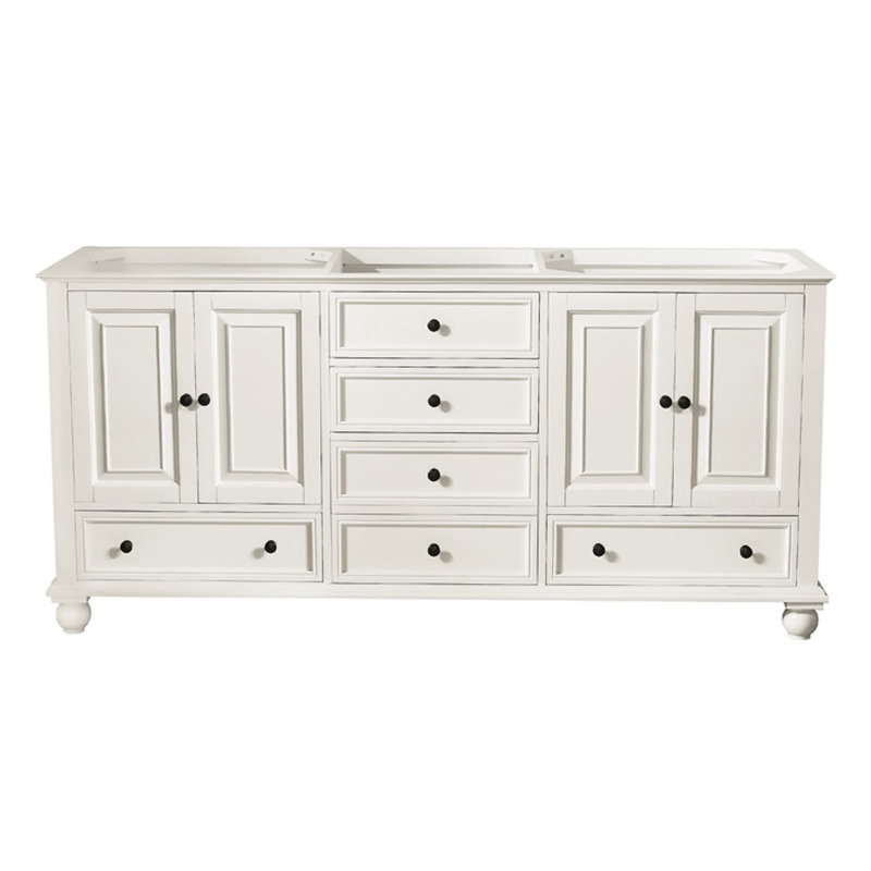 Magruder 72'' Double Bathroom Vanity Base Only, French White