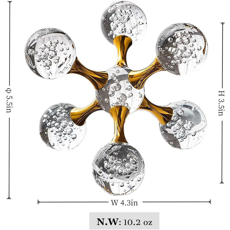 5.5" Sparkling Golden Crystal Ball
