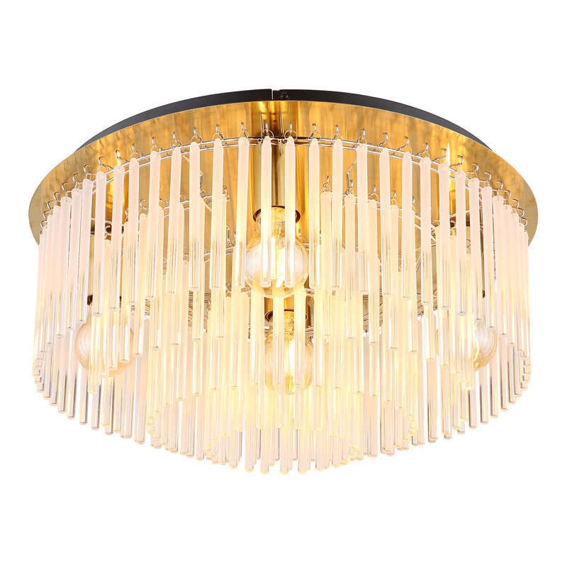 Glass Flush Mount, Gold colours