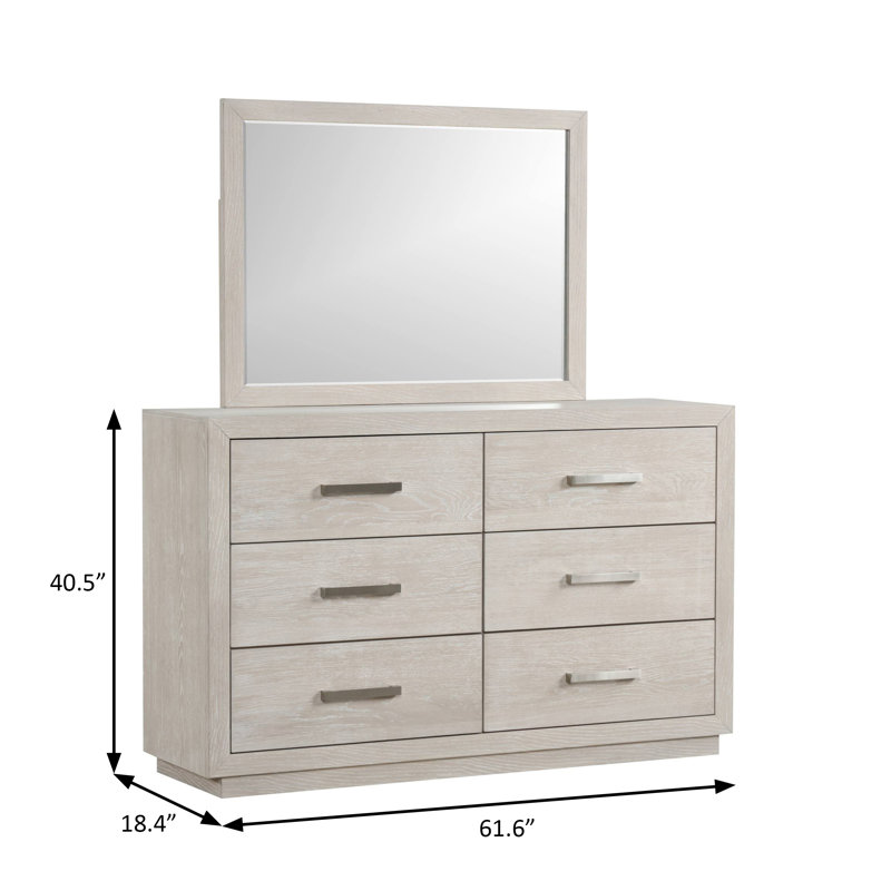 Commode transitionnelle l 61,6 po, gris clair