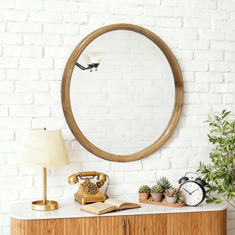 Miroir rond Mid-Century, 27.56" x 27.56"