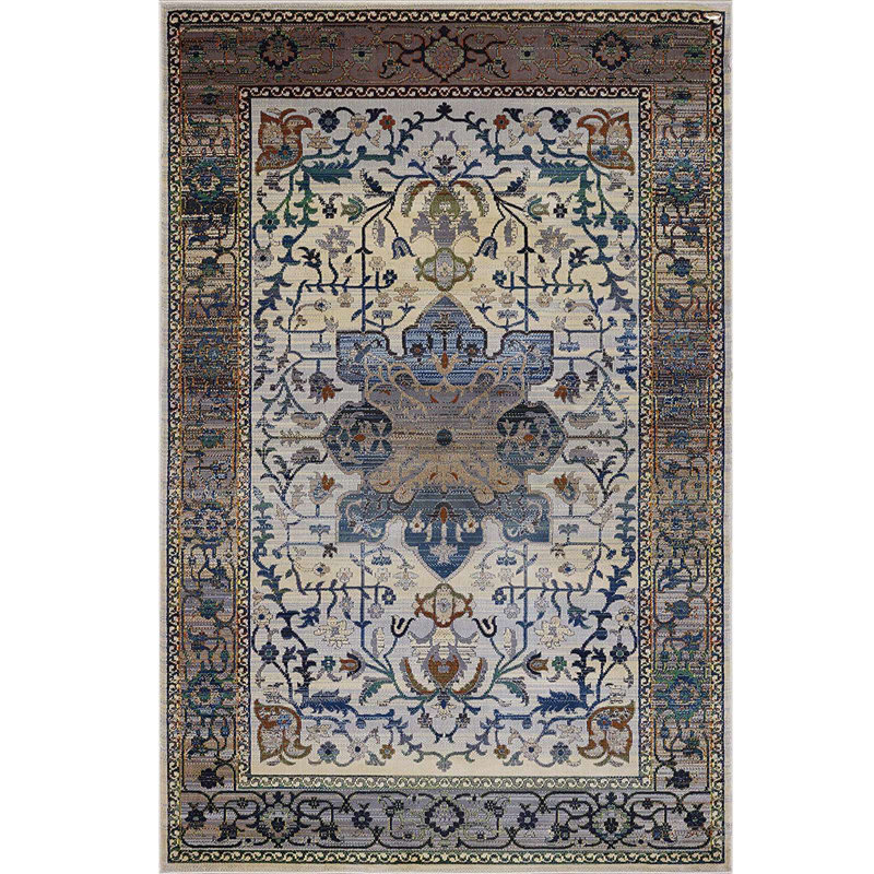 Tapis oriental bleu clair Runkle, Rectangle 5 pi 3 po x 7 pi 7 po
