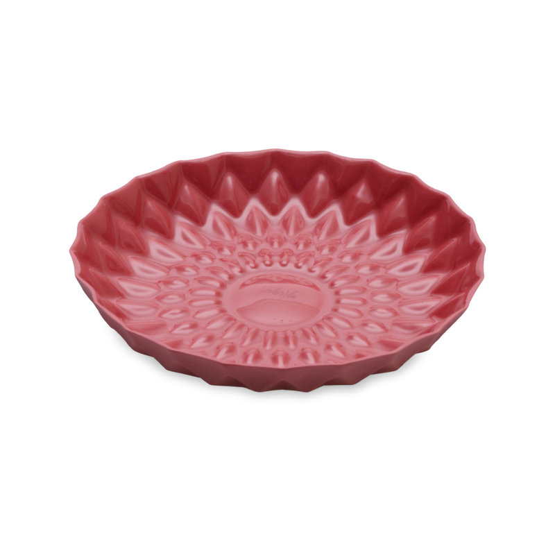 Geo Handmade Plate, Light Green, 17 Cm, Red