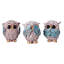 Ensemble de 3 sculptures hibou-609609654