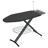 Ironing Board 48X15 In,  Large Heavy Duty Ironing Boards Full Size With Pad And Cover, Height Adjustable Iron Stand With Storage Tray And Iron Rest, Black