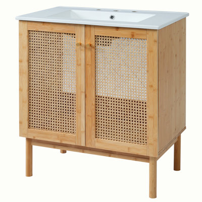 bathroom vanity crafted from natural materials