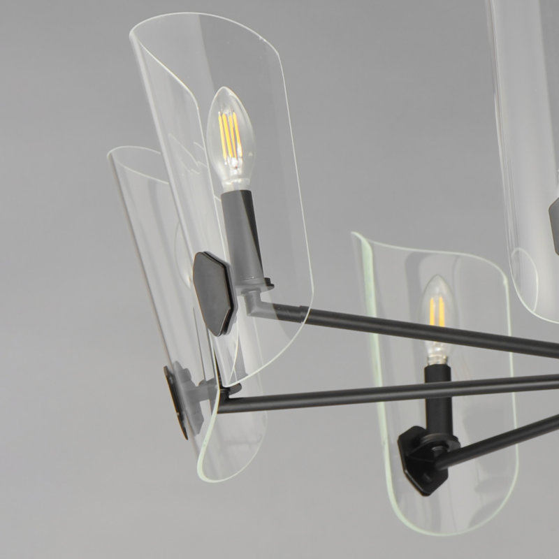 Lustre sphérique spoutnik à 8 lumières Maiki, Noir