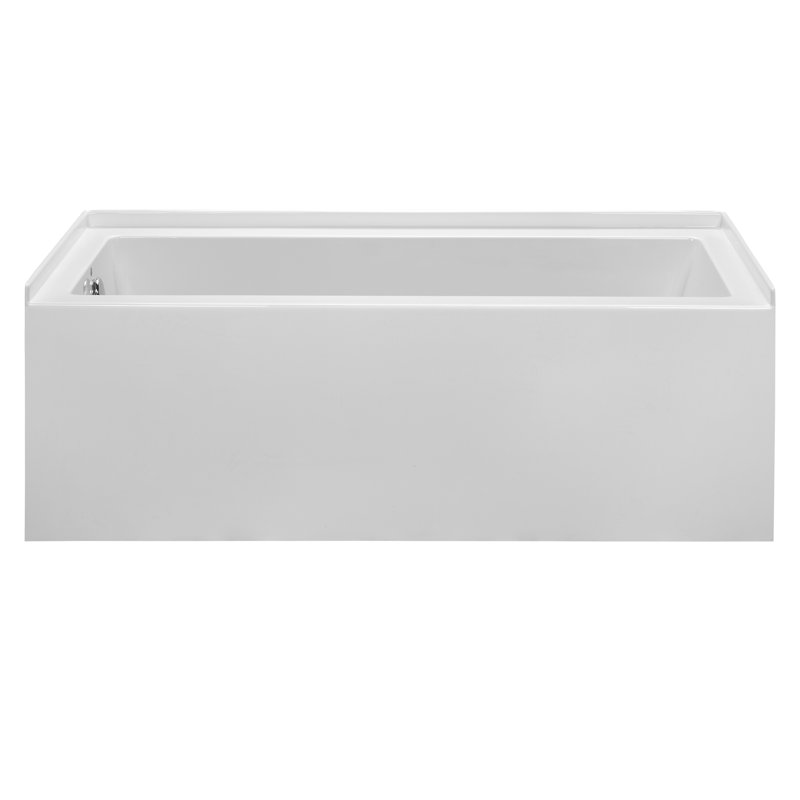 Basics® 59.5" Soaking Bathtub, White, Left