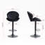 Lot de 2 chaises de bar ajustables avec dossier et repose-pieds, noires, hauteur comptoir, pour cuisine ou pub.