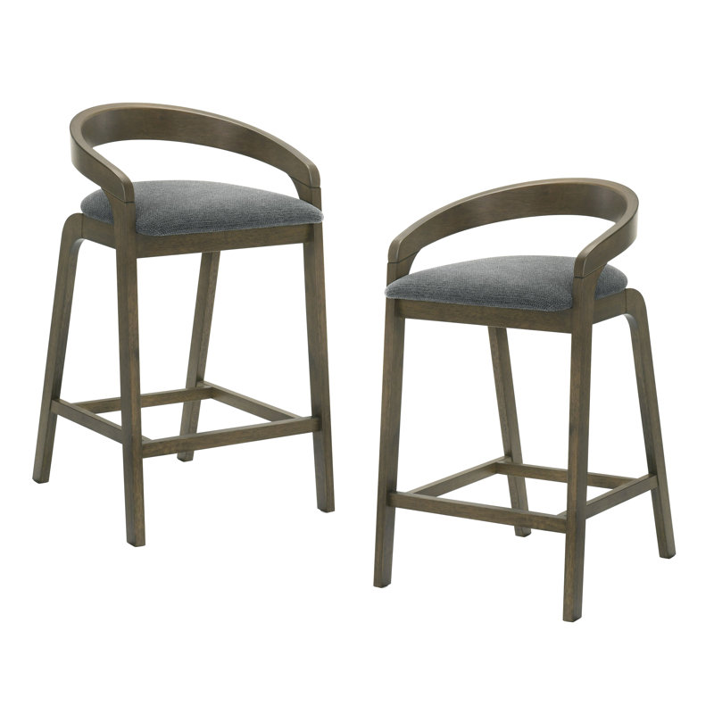 Tabouret de comptoir rembourré 27,36 po Piera, Wengé
