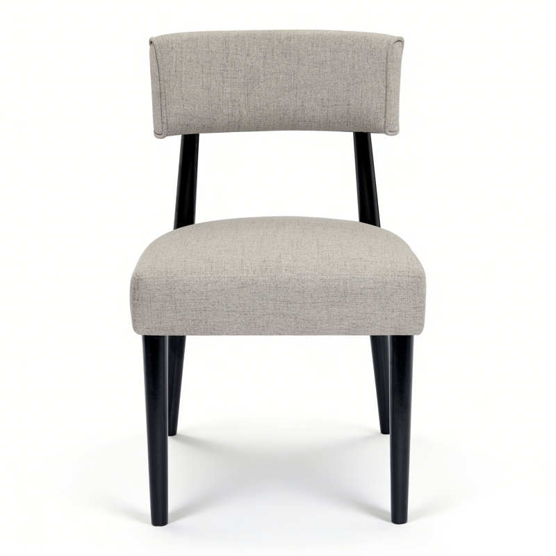 Chaise d'appoint rembourrée en bois massif, Gris, Noir