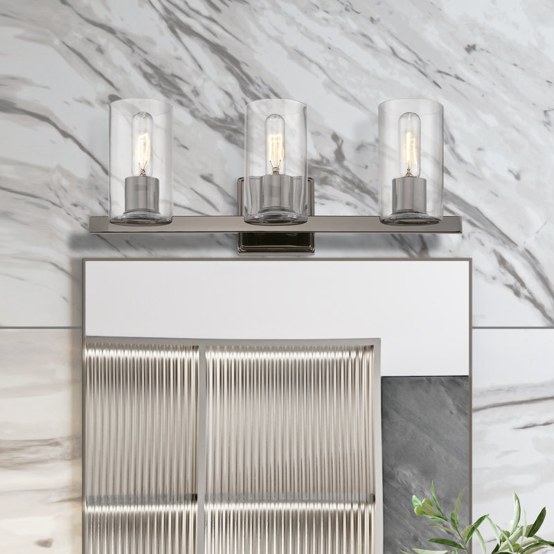 Éclairage pour salle de bain 3 lumières à intensité variable, Chrome noir