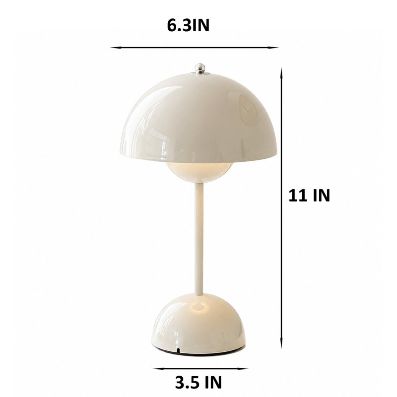 Lampe de table champignon sans cordon à intensité variable, Blanc