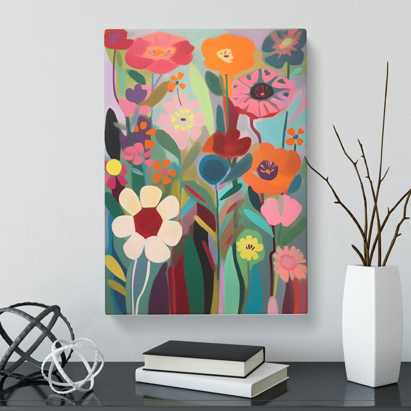 Carlito Retro Flowers Vol.7 - Wrapped Canvas, 60cm H x 40cm W