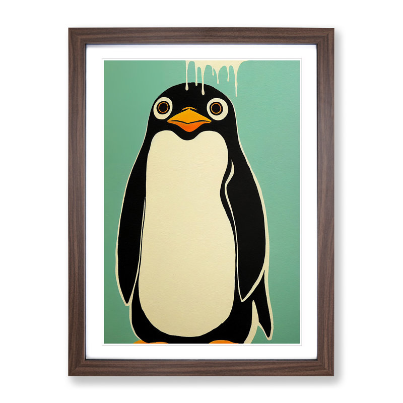 Little Penguin - Framed Print, 64cm H x 46cm W x 2cm D, Walnut