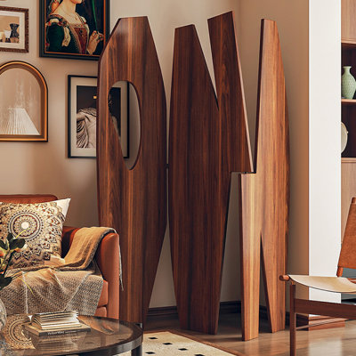 French-Style Solid Wood Irregular Folding Screen