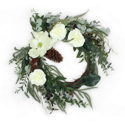Couronne de Noël mélangée verte et blanche 26 po The Holiday Aisle®