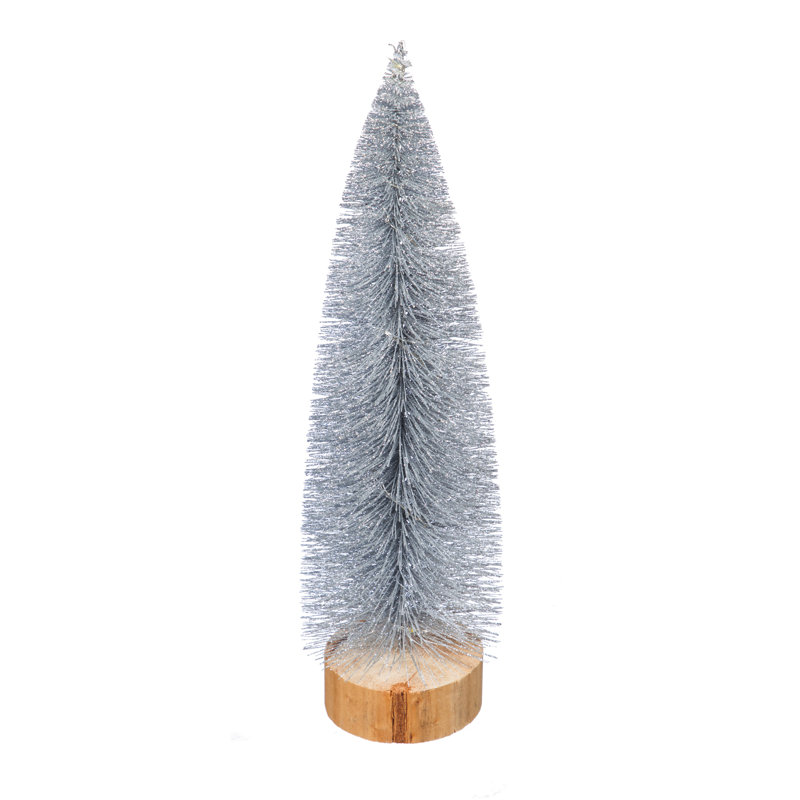 Ensemble d'arbres à DEL avec paillettes argentées