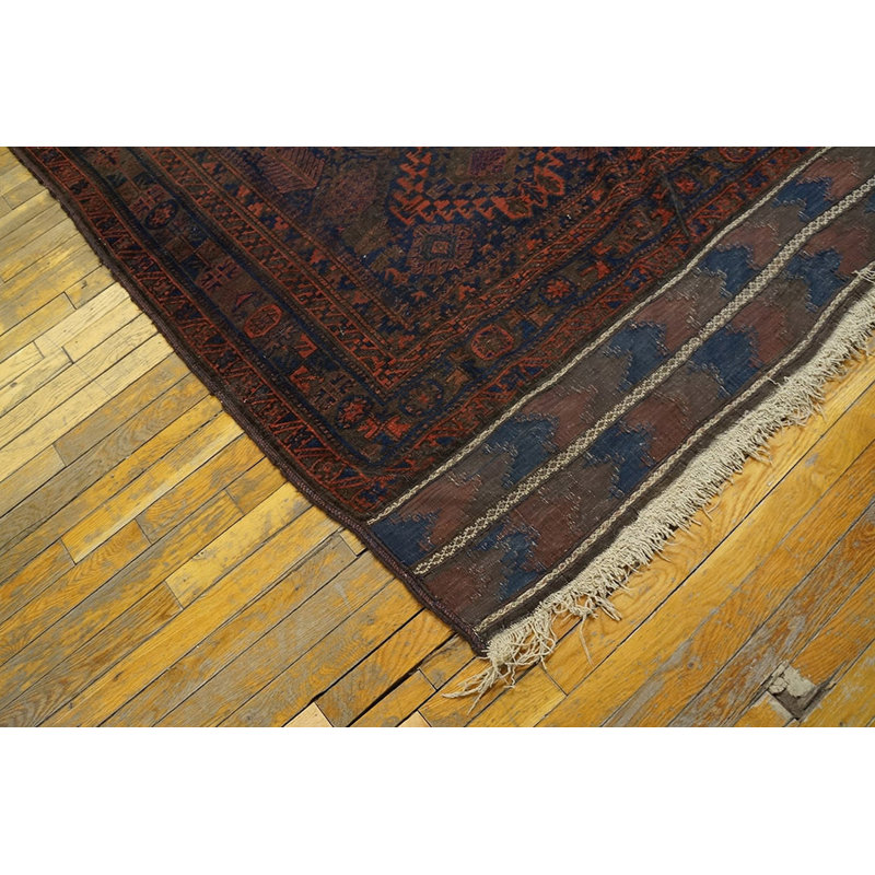 Antique Bold Tribal Geometric Baluch Afghan Rug