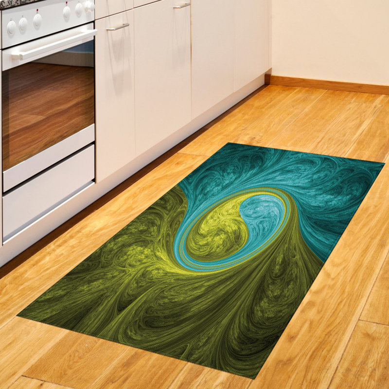Tapis décoratif Ying Yang, Rectangle— 4 pi x 5 pi 8 po