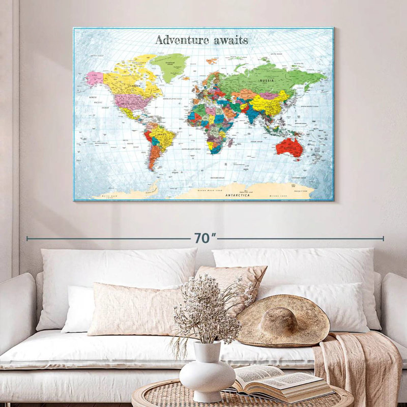 «Adventure Awaits III», punaise du monde Amrico, H 34 po x l 51 po