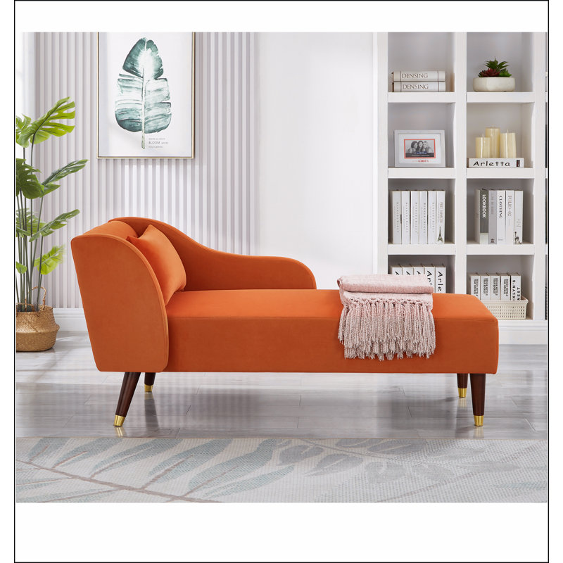 Revêtement en velours de chaise longue Modern, Orange