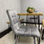 Wooden Dining Table with 2 Benches and 2 Velvet Chairs-24359740-10795793