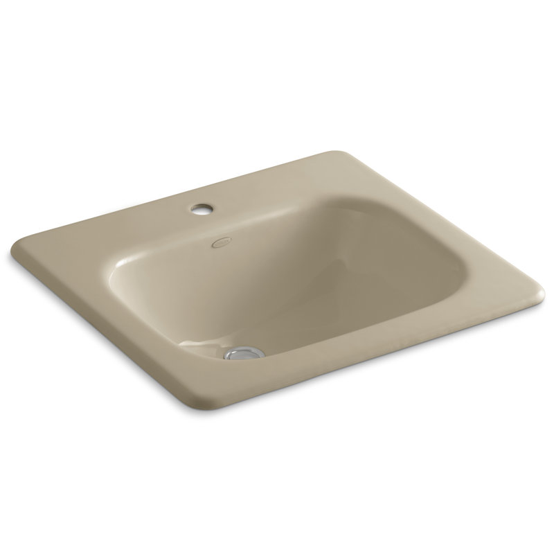 Tahoe Metal Rectangular Drop-In Bathroom Sink with Overflow, Mexican Sand, Single