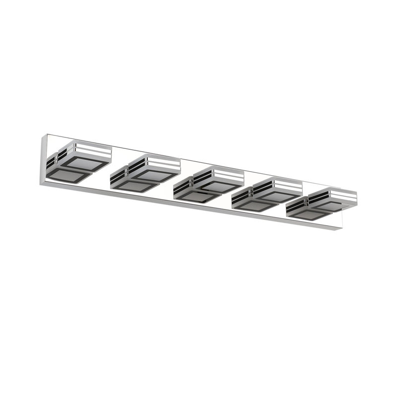 Style moderne en fer chromé lumineux et lumineux pour meuble-lavabo et miroir