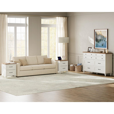 Elyam 3 Piece Bedroom Set - Includes 8 Drawer Dresser For Bedroom, Set Of 2 Nightstands With Charging Station & Drawers, 3 Piece Dresser And Nightstan