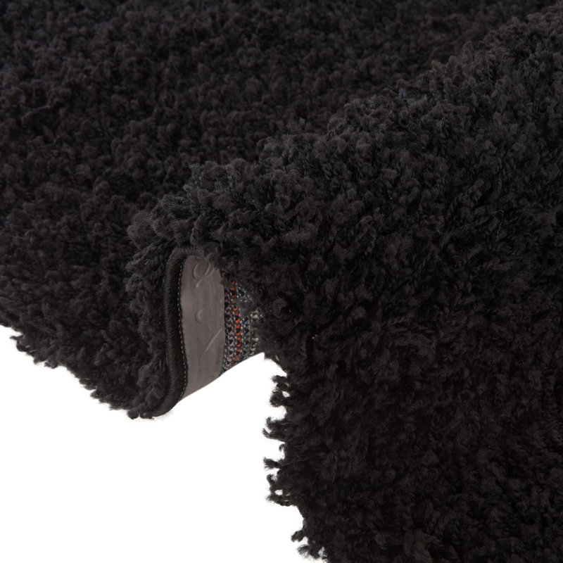 Santoshi Performance Indoor Rug, Round 3'1", Jet Black
