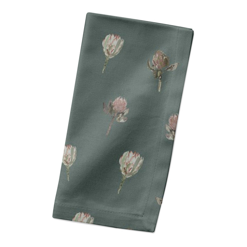 Serviette florale rectangulaire, Émeraude