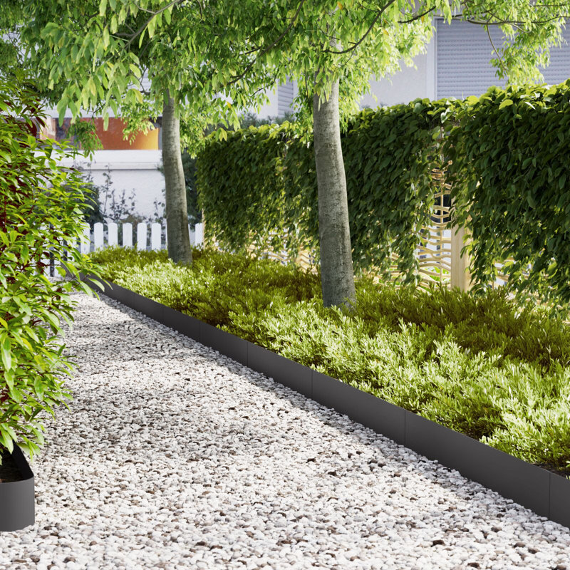 Lawn Edgings 50 pcs Black 100x0,5x20 cm Steel
